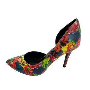 Brash Floral Watercolor Pointed Toe Stiletto Pumps Y2K Size 6 | Feminine
